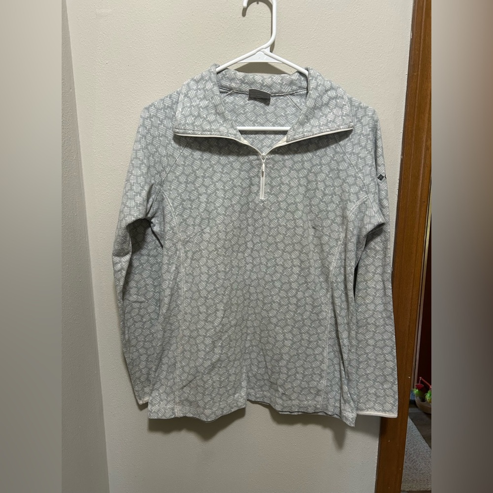 Columbia Gray Patterned Quarter-Zip Pullover - image 1
